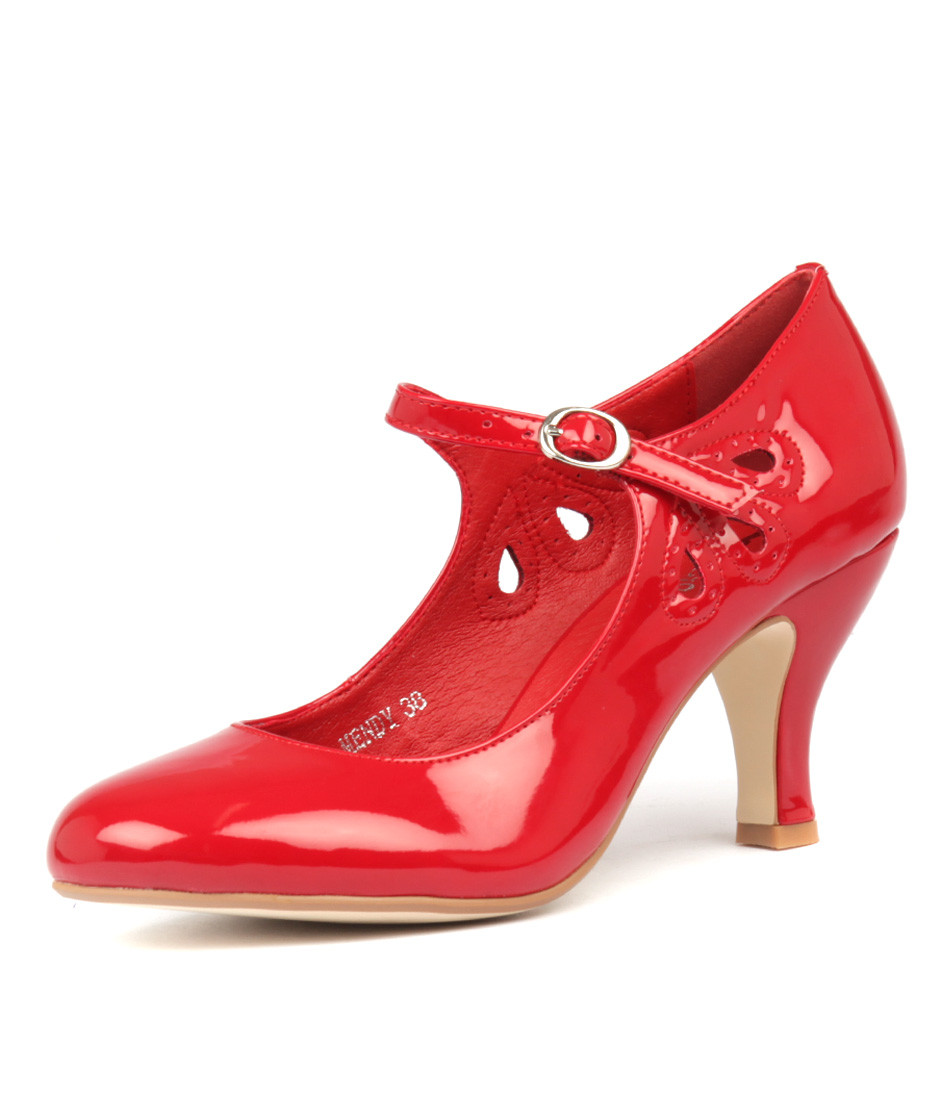 red patent high heels