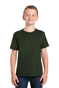 Short Sleeve T-Shirt - Forest Green - Youth with Full Front Screenprinted Logo