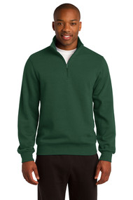 1/4 Zip Sweatshirt - Forest Green - Men's with Embroidered Left Chest Logo
