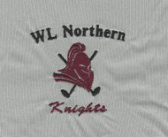 Colors for this logo will vary depending on the color garment you choose.