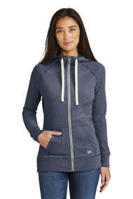 New Era Ladies Sueded Cotton Blend Full-Zip Hoodie - True Navy Heather