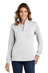 Sport-Tek Ladies 1/4-Zip Sweatshirt - White