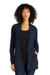 Port Authority Ladies Microterry Cardigan - Navy