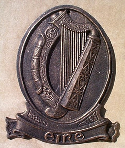 Celtic Plaque ~ Eire with Irish Harp ~ cast iron