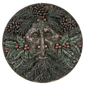 Winter Green Man plaque ~ resin