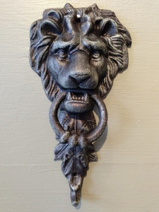 Medium lion door knocker ~ verdigris