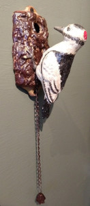 Woodpecker Door Knocker ~ hand painted cast iron