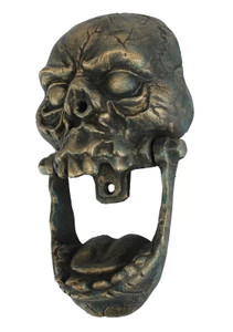 Cast iron Skull Door Knocker ~ antiqued bronze 