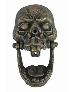 Cast iron Skull Door Knocker ~ antiqued bronze 