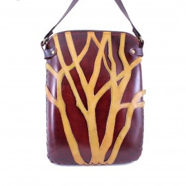 Tree of Life Round Leather Purse