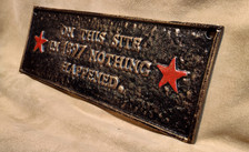 On This Site whimsical cast iron historical marker