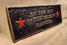 On This Site whimsical cast iron historical marker