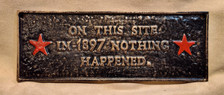 On This Site whimsical cast iron historical marker