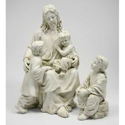 Jesus With Children Statue