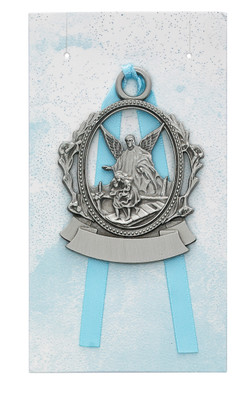BOY'S GUARDIAN ANGEL CRIB MEDAL PW15-B