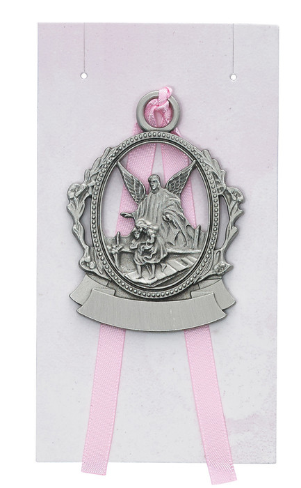GIRL'S GUARDIAN ANGEL CRIB MEDAL