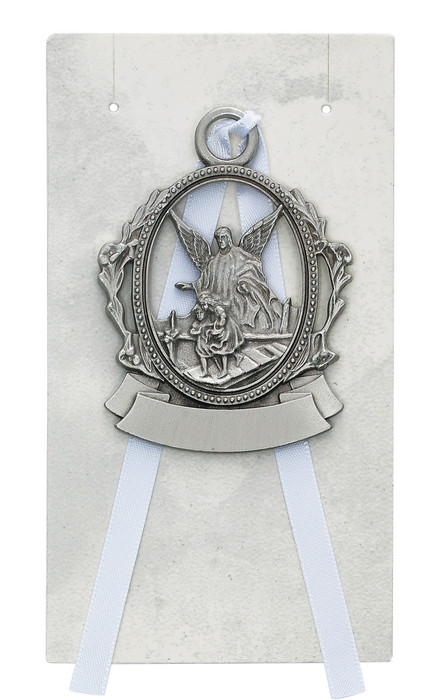 CHILD'S GUARDIAN ANGEL CRIB MEDAL 
