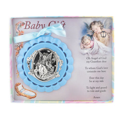 Blue Guardian Angel Crib Medal 