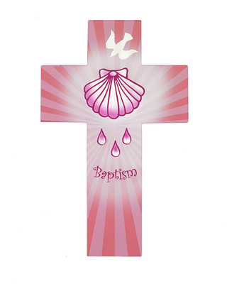 Pink Baptism Cross