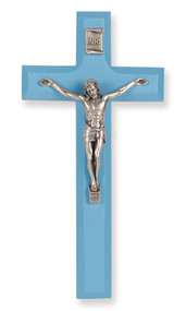 Blue Wood Crucifix