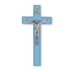Blue Wood Crucifix