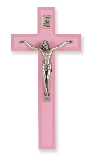 Pink Wood Crucifix