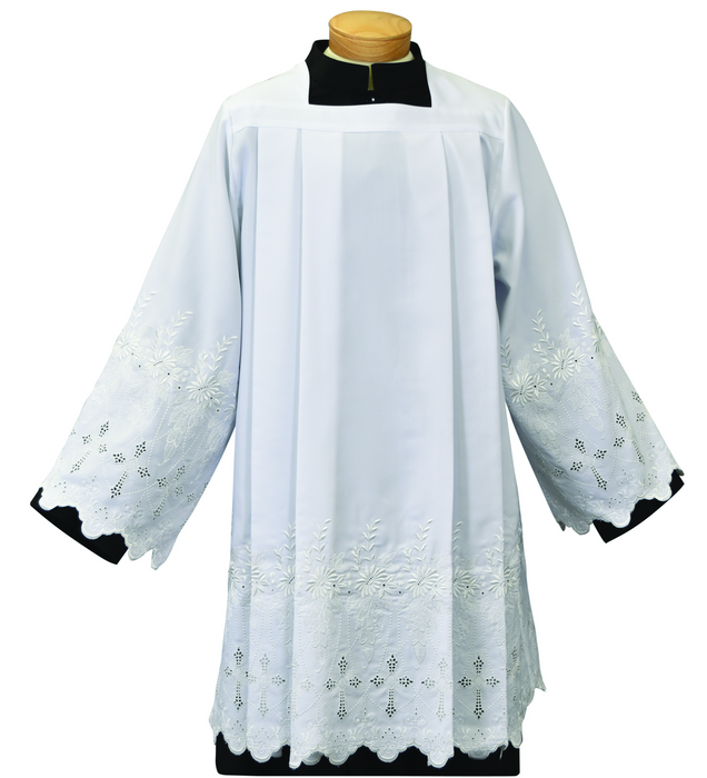 Tailored Priest Embroidered Sheer Nylon Surplice.