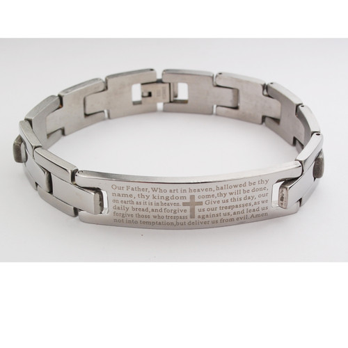MEN'S STAINLESS OUR FATHER BRACELET BR888