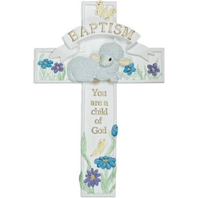 Lamb Baptism Wall Cross