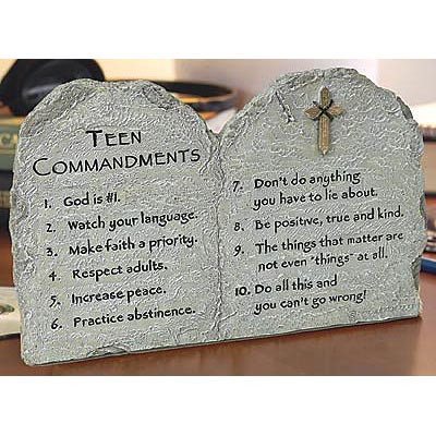 Teen Commandments Plaque