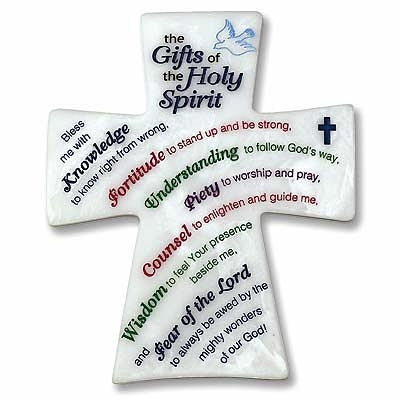 Gifts of the Holy Spirit Cross Plaque