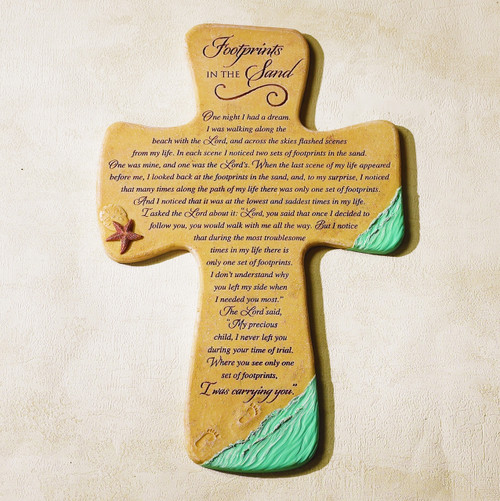Footprints Wall Cross