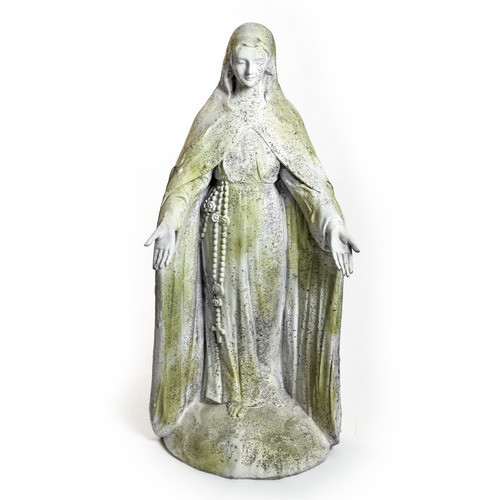 Mary of the Rosary with Lace 49"H - Fiber Stone