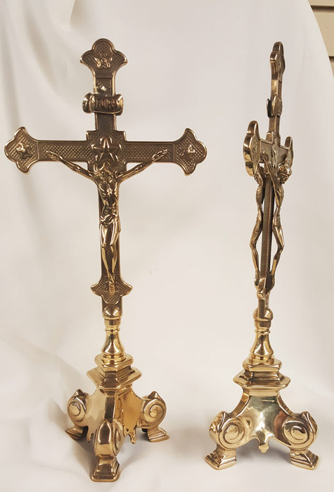 Double-Sided Standing Crucifix