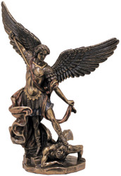 St. Michael Statue (bronze, color, pewter, white)