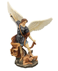 St. Michael Statue (bronze, color, pewter, white)