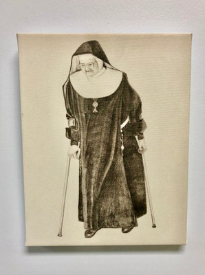 Mother Angelica With Crutches Canvas Print