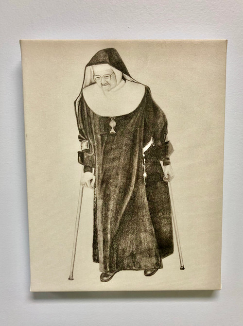 Mother Angelica With Crutches Canvas Print