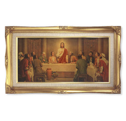 The Last Supper by Chambers Print in Gold-Leaf Ornate Frame
