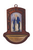 Wooden Our Lady of Grace Holy Water Font