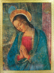 Praying Virgin Florentine Plaque by Pintoriccho - Made in Italy