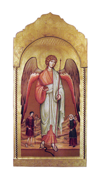 Archangel Raphael Florentine Plaque (21"x45") - Made in Italy