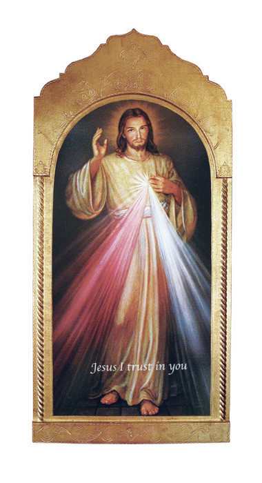 Divine Mercy Florentine Plaque (21"x45") - Made in Italy