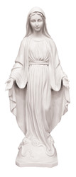 Lady of Grace Statue - white alabaster, 15".  MADE IN ITALY.