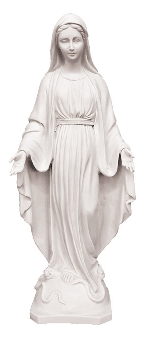 Lady of Grace Statue - white alabaster, 15".  MADE IN ITALY.