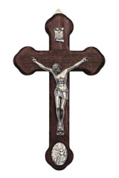 8¾ Wooden Crucifix with Medallion