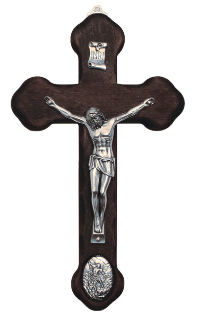 St. Michael medallion crucifix - 8.75" - MADE IN ITALY