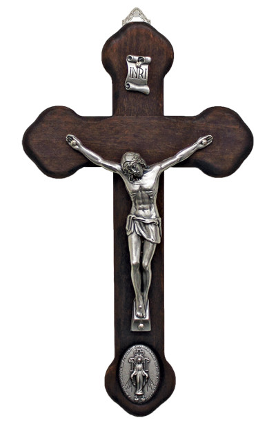Miraculous Medal 8.75" medallion crucifix - MADE IN ITALY