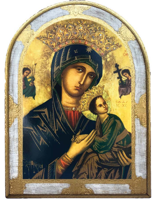 Perpetual Help Florentine print on wood plaque - 12x15.5" MADE IN ITALY