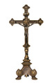 Standing Double Sided Crucifix - antique brass - Made in Italy